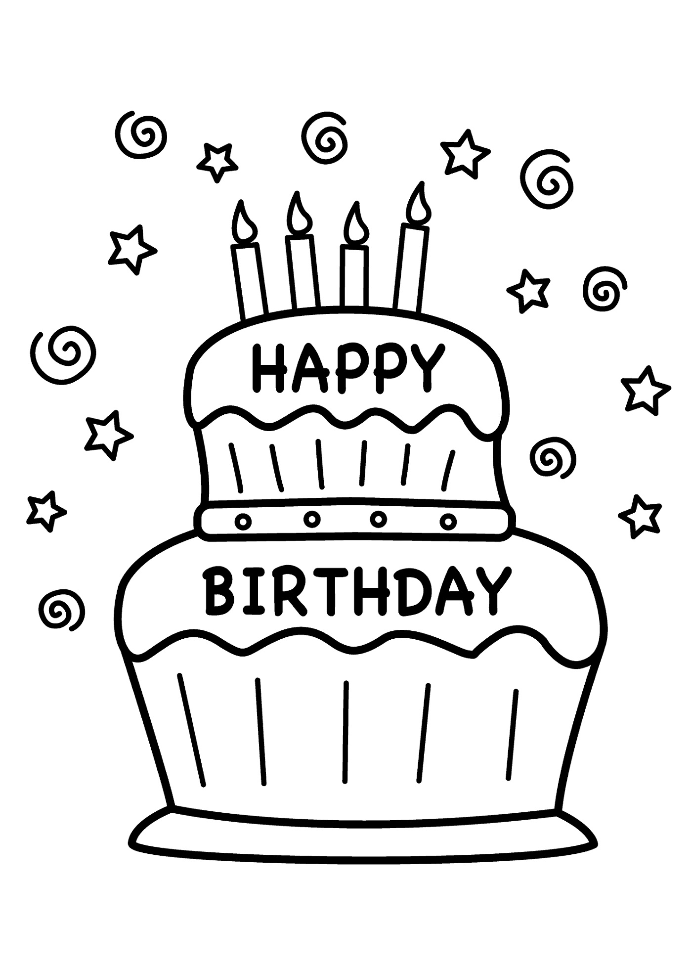 Printable Birthday Card Coloring Pages | 101 Activity