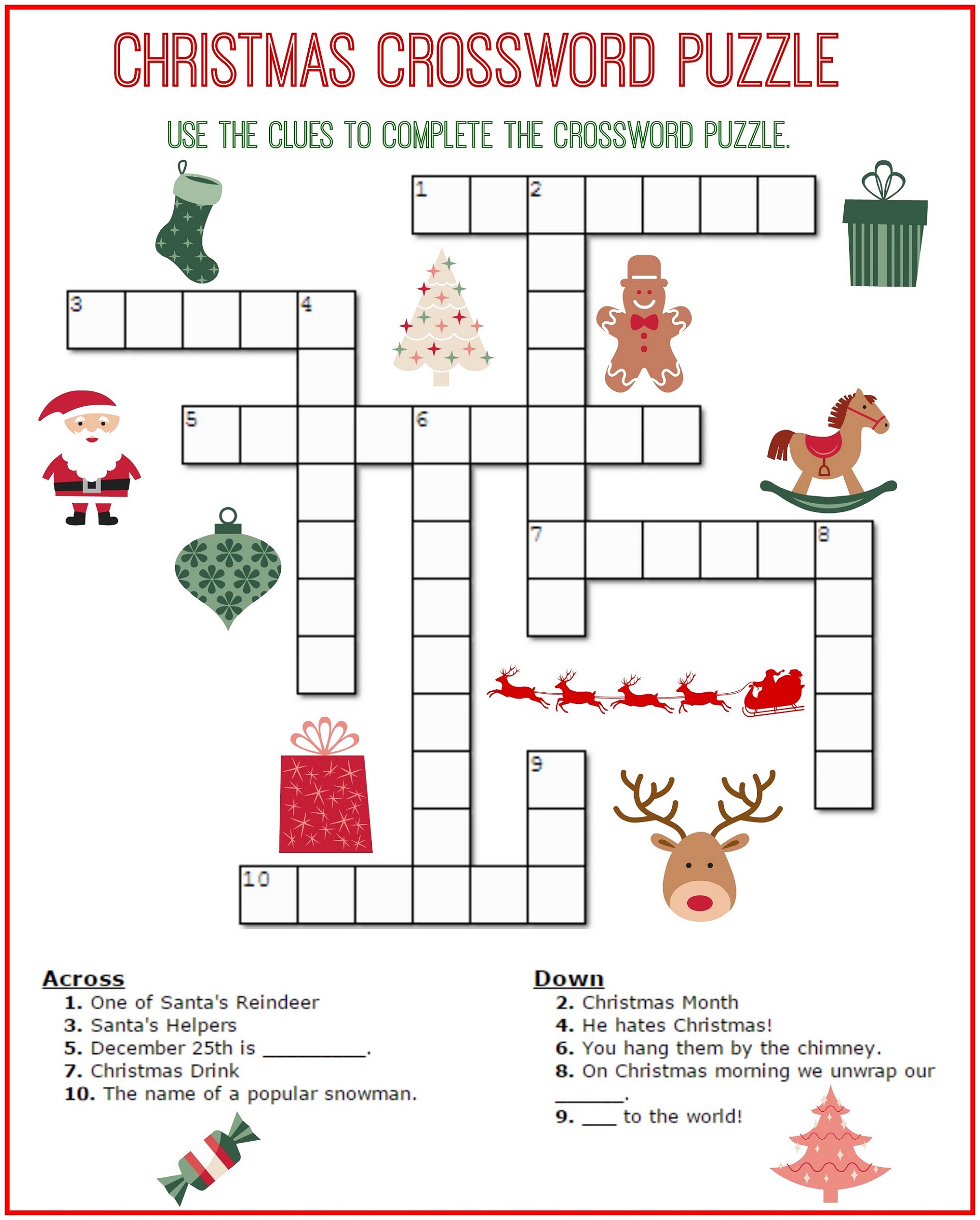 Christmas Crosswords for Kids