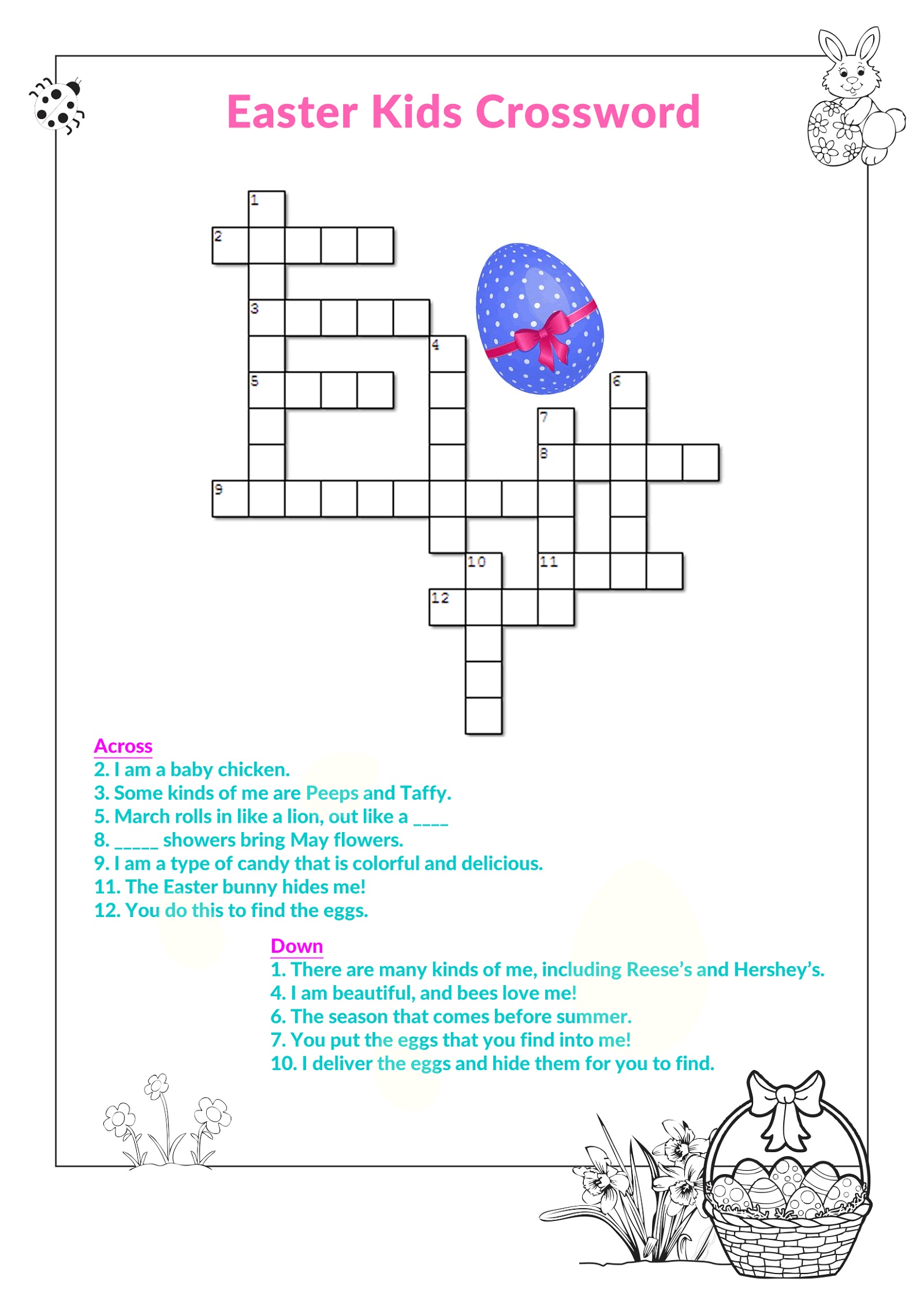 Easter Crosswords for Kids