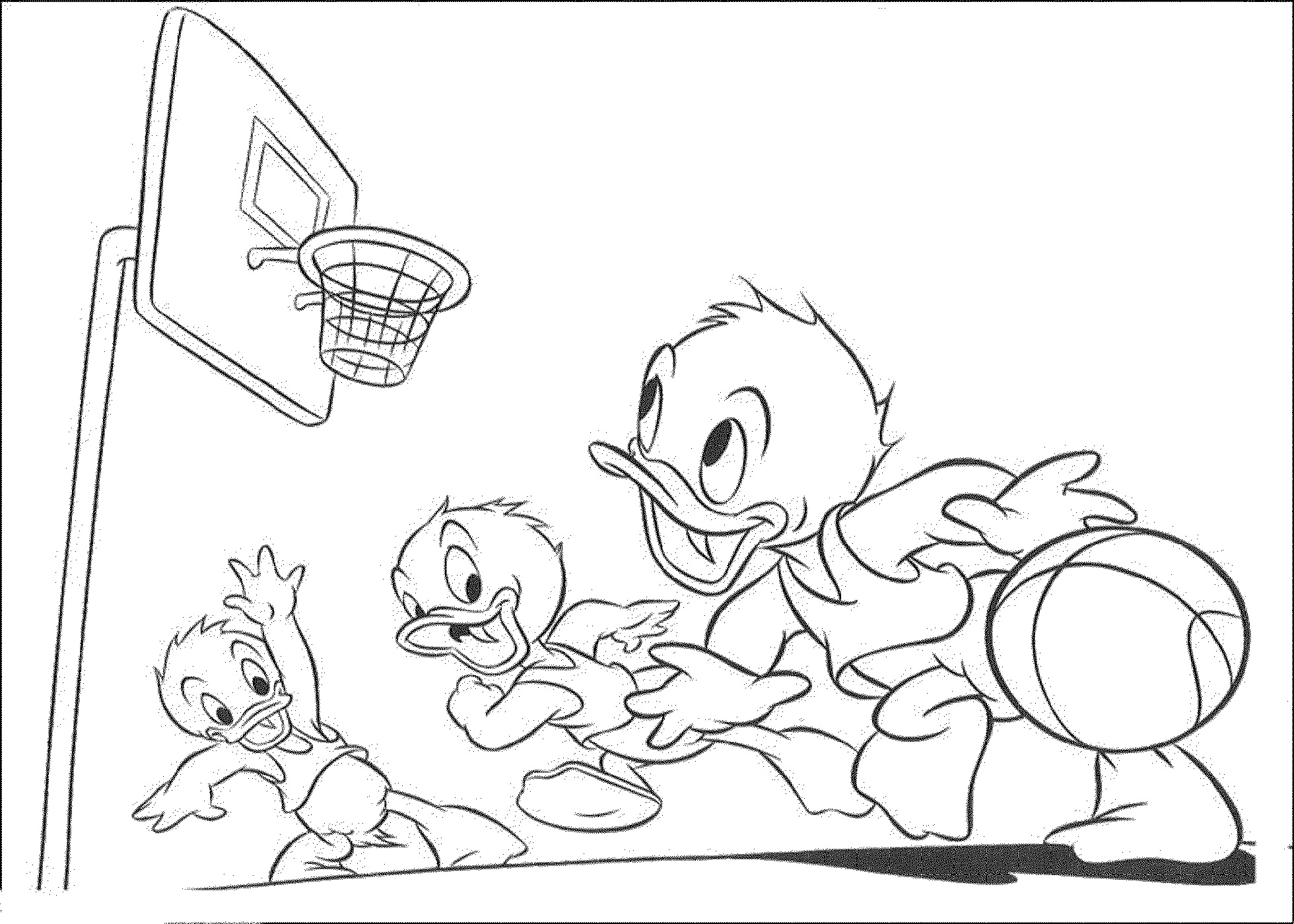 Donald Duck Basketball Color Pages