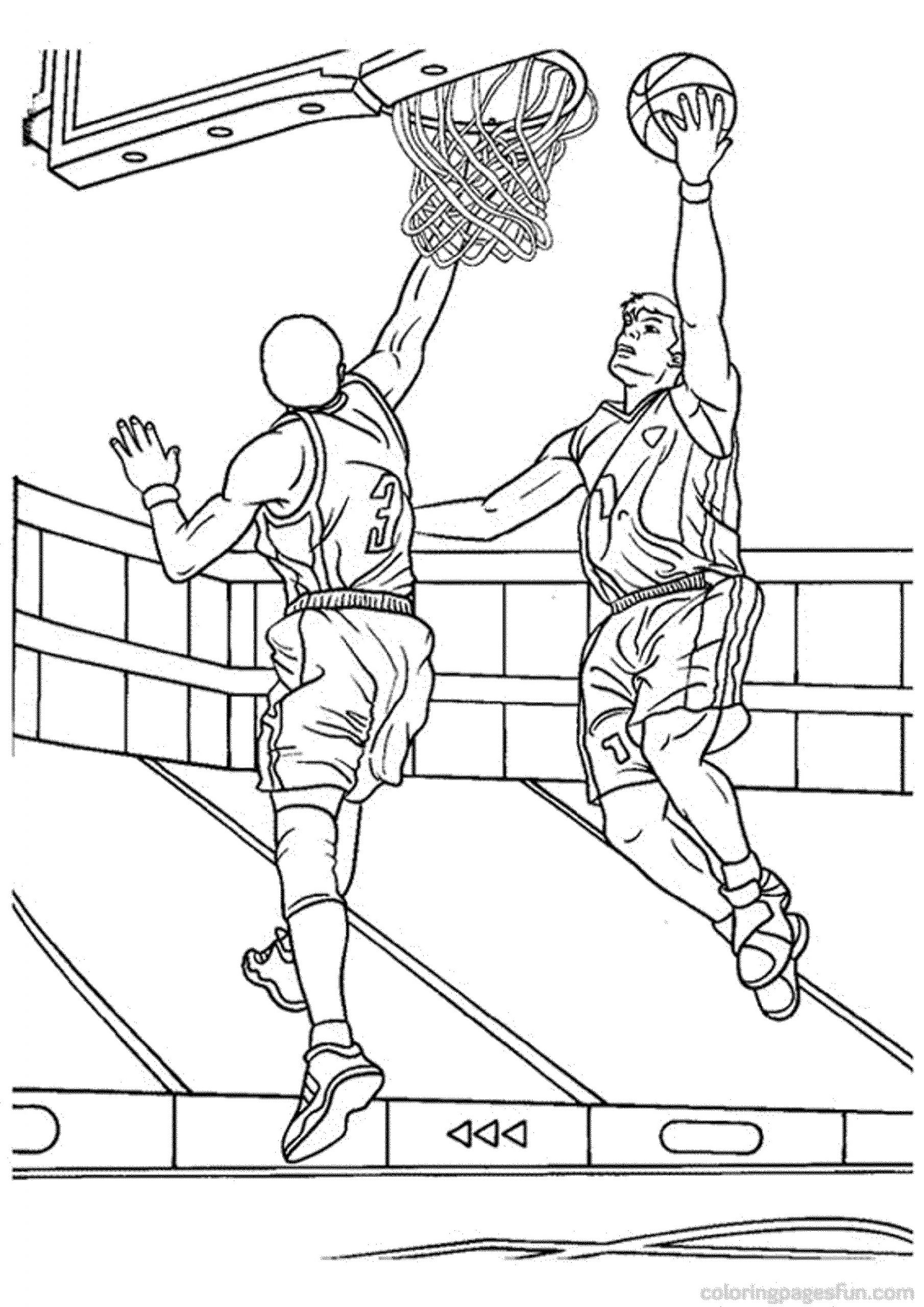 Printable Basketball Color Pages