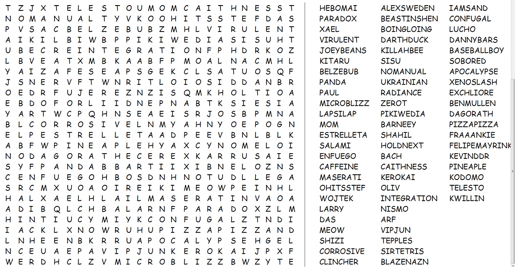 Jumbo Word Search Difficult