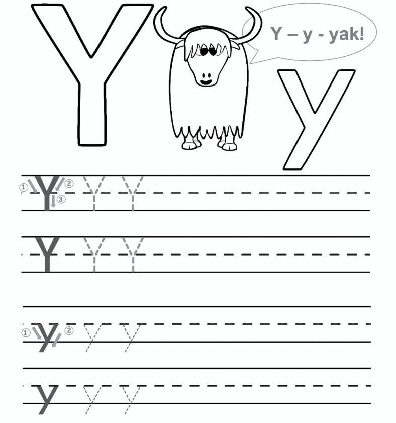 Letter Y Worksheet For Preschool