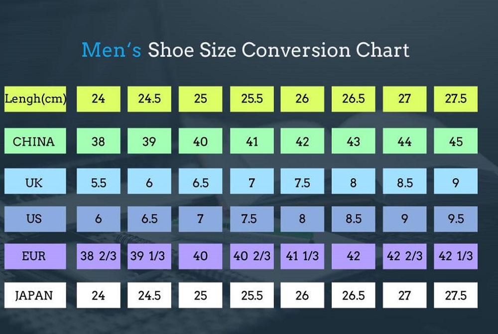 Mens Shoe Size Chart Conversion