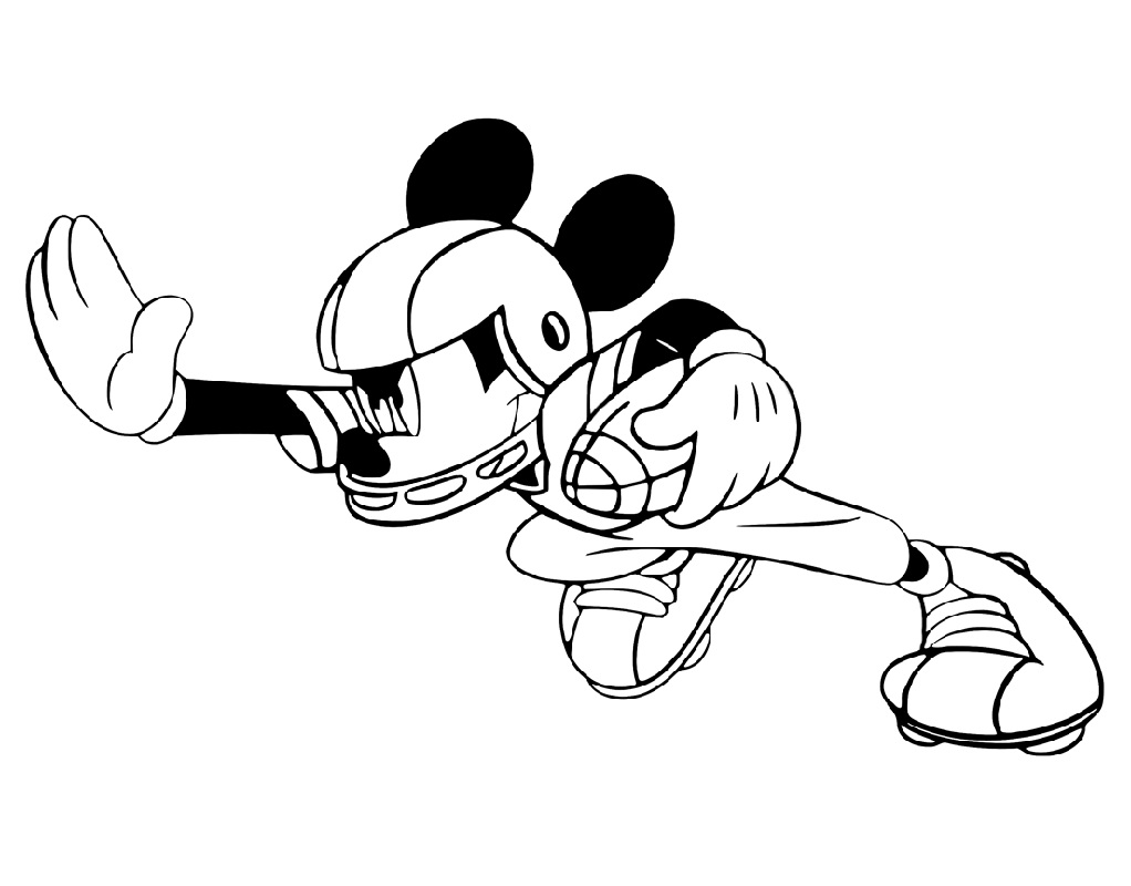 Mickey mouse Football Coloring Pages