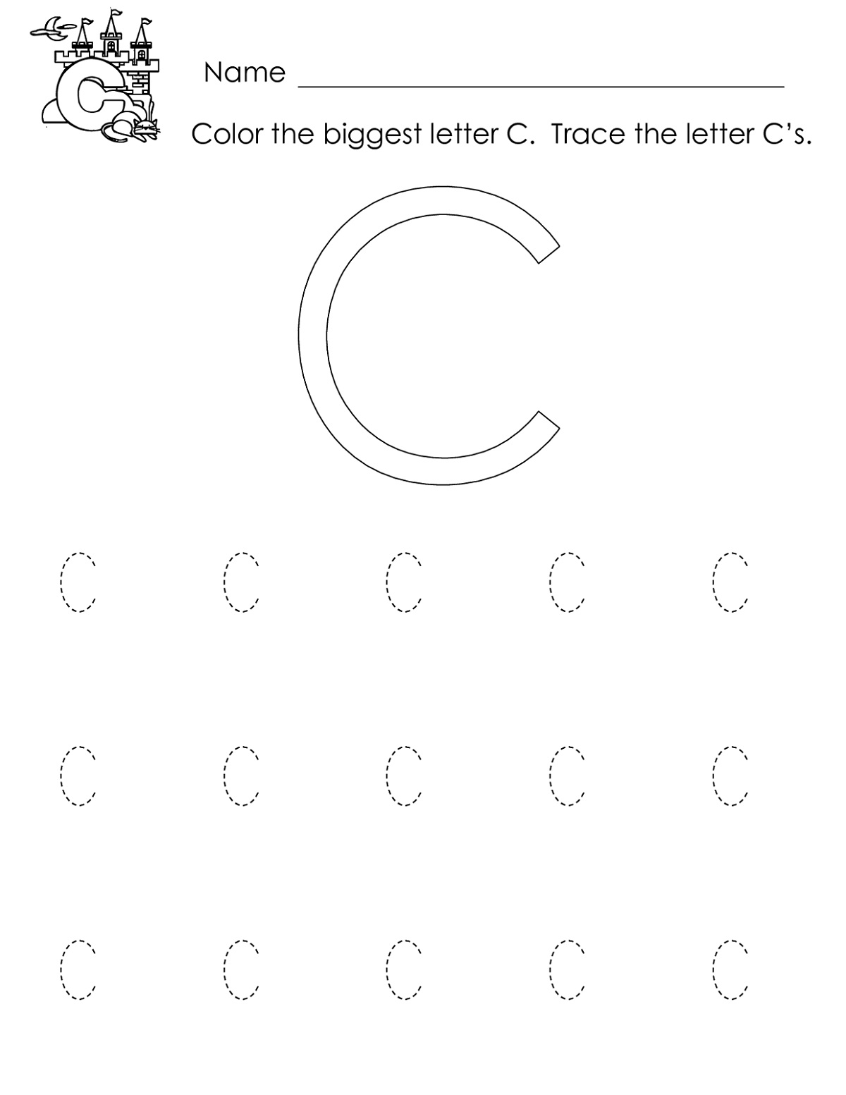 Trace The Letter C Practise