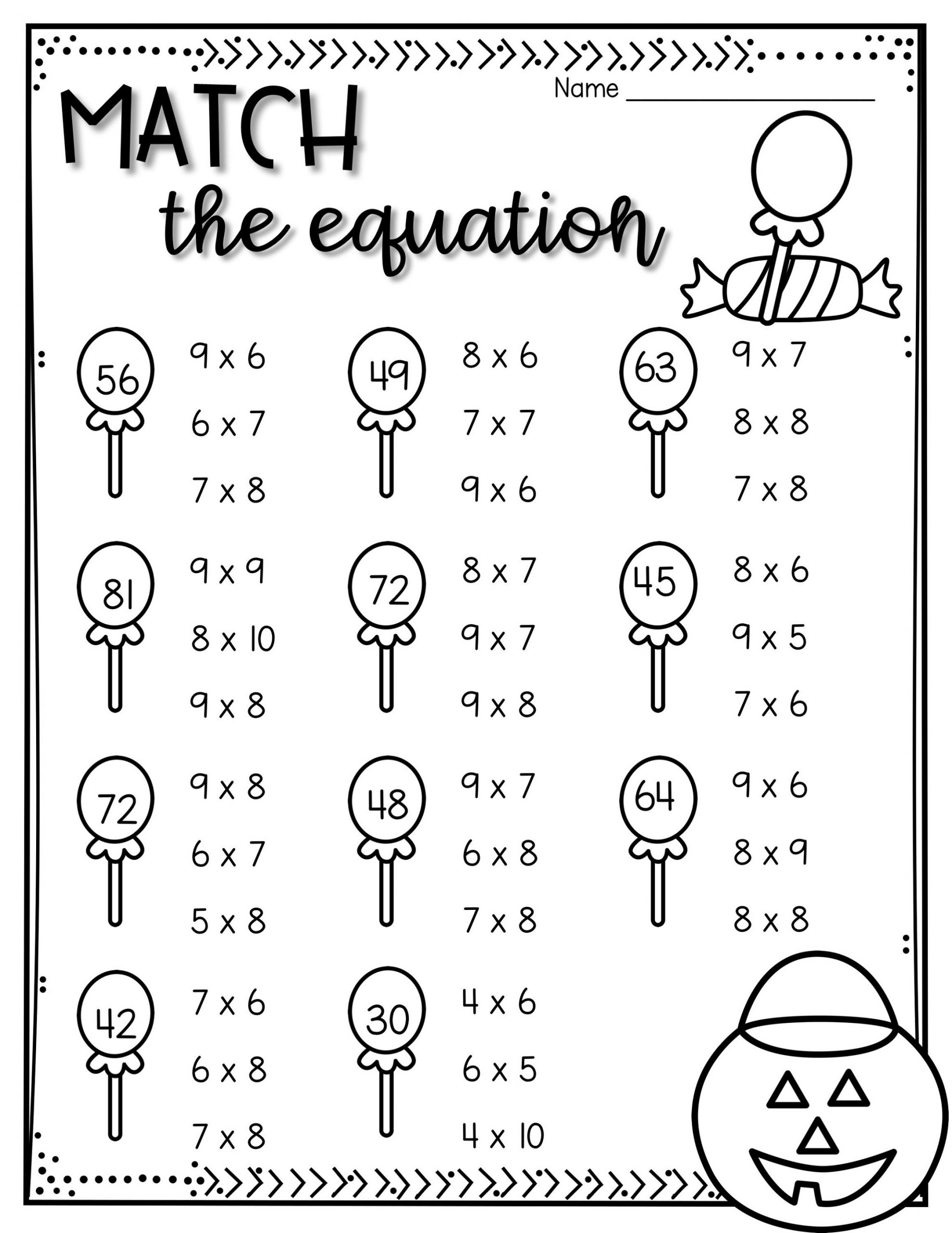 Multiplication Math Fun Worksheets