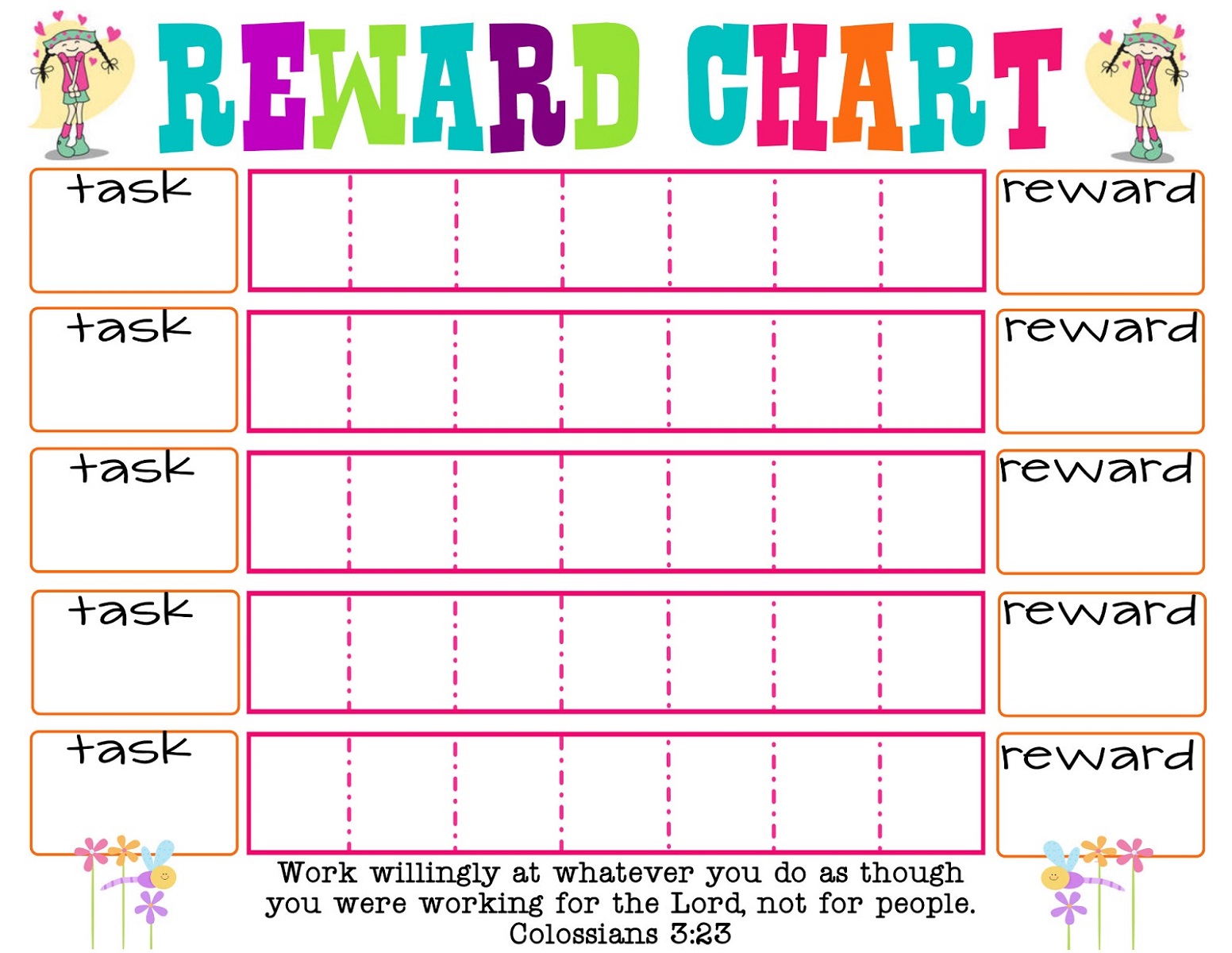 Printable Reward Charts for Kids