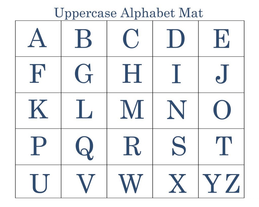 Upper Case Alphabet Chart