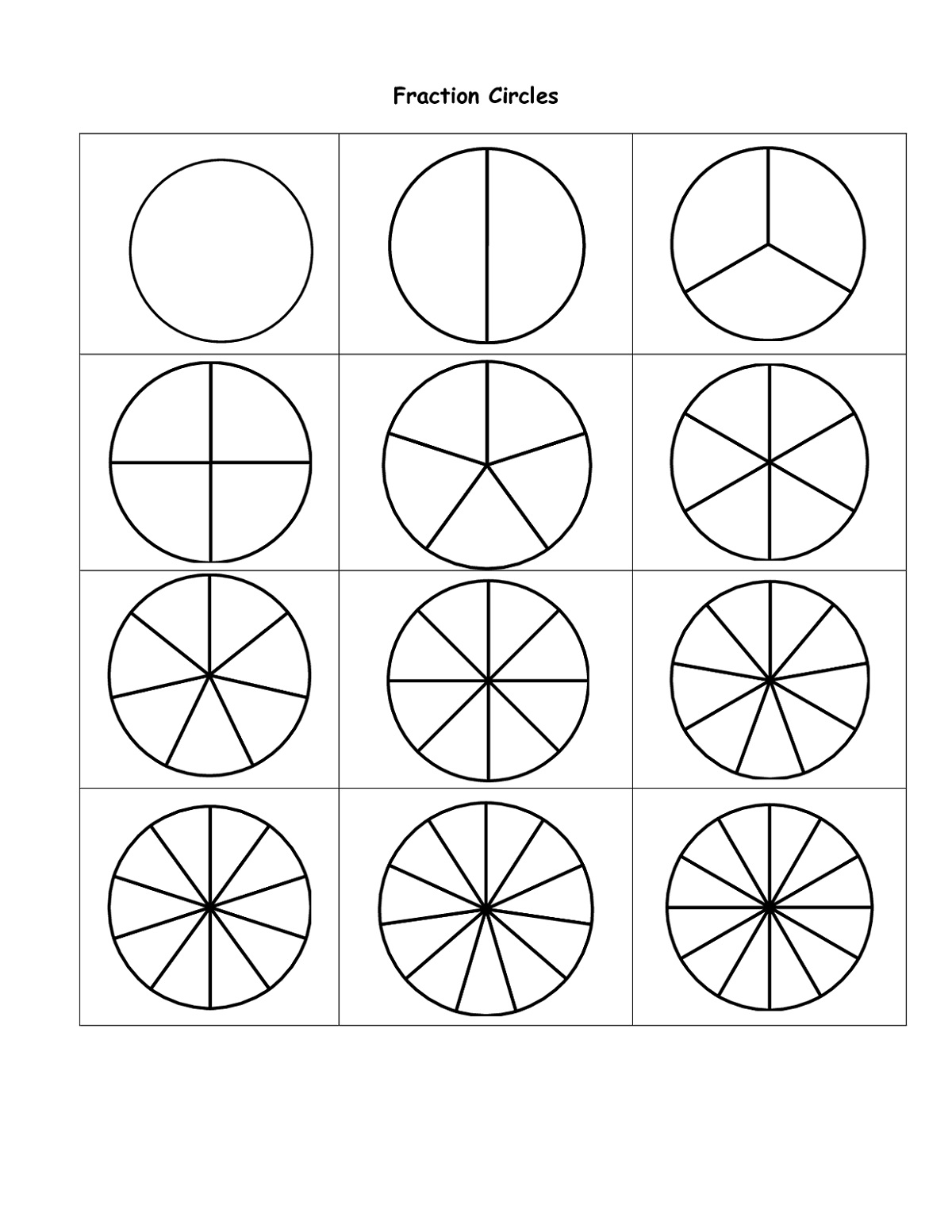 Printable Percent Circle Template