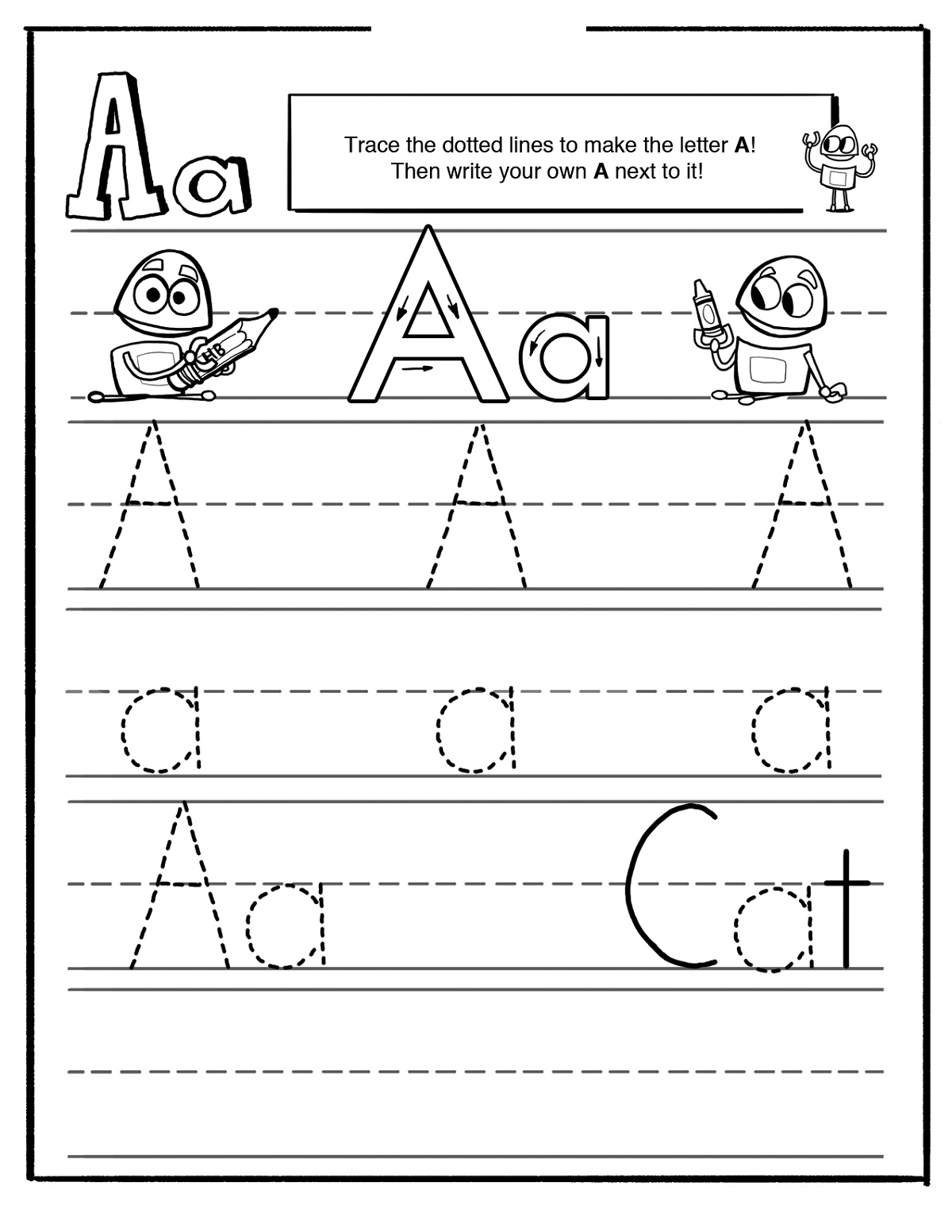 Tracing The Letter A With Pictures