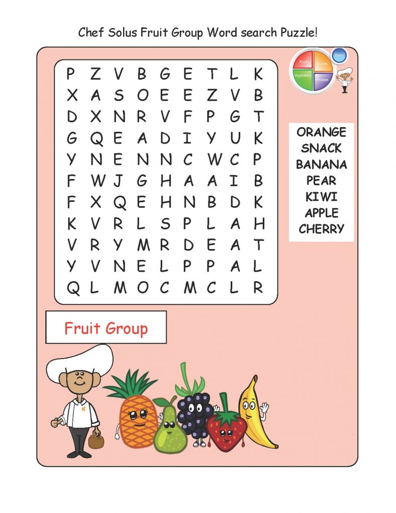 Fruit Wordsearch for Kids