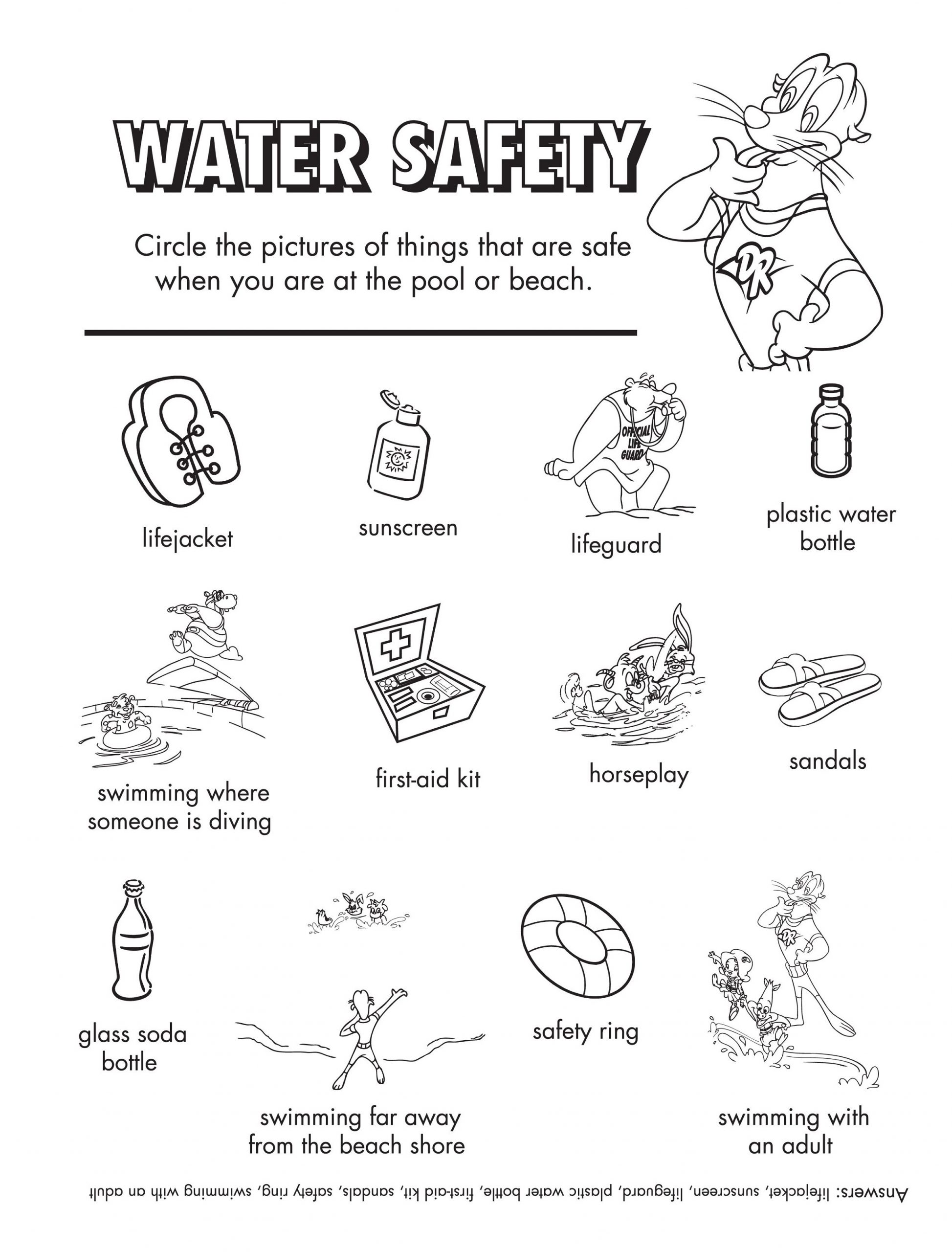 Water Safety Kids Activity Sheet