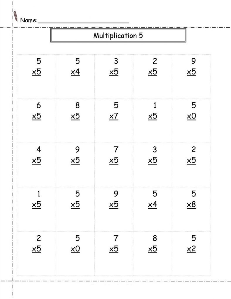 Times 5 Multiplication Worksheets