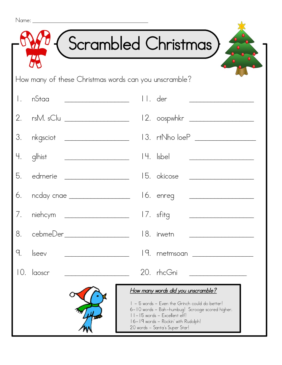 Word Scramble Puzzles to Print for Kids 101 Activity