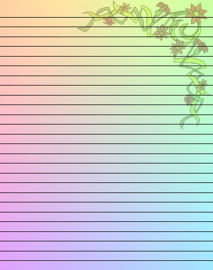 Colorful Lined Paper For Writing