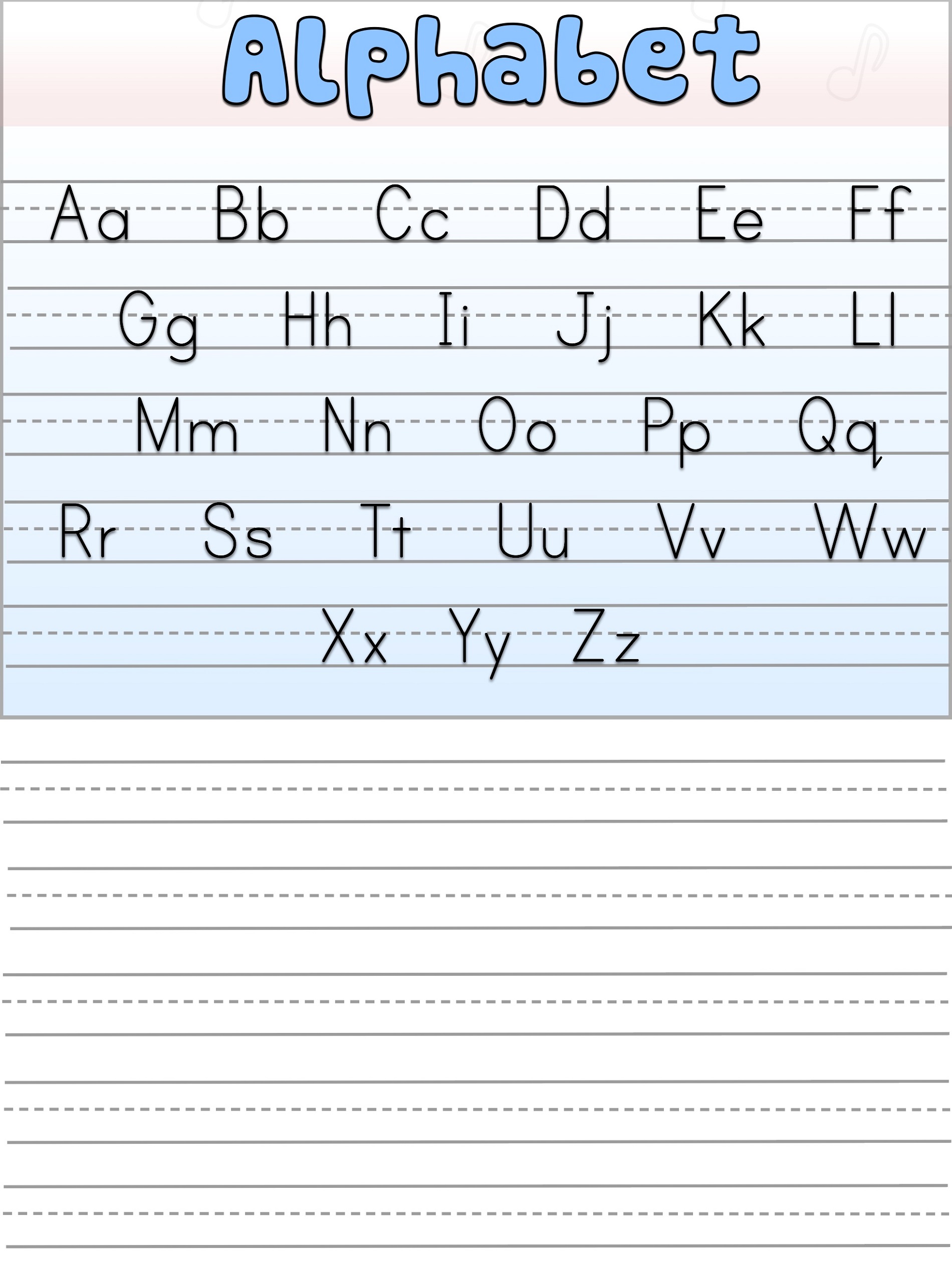 Writing Alphabet Letter Worksheets