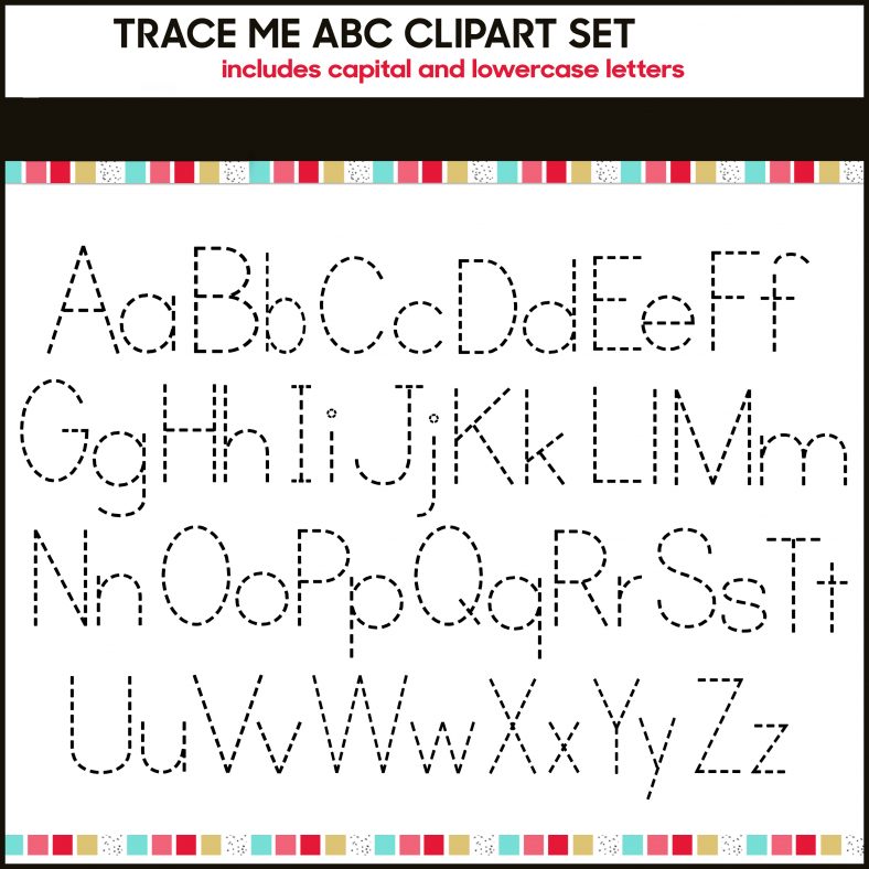 Traceable Alphabet Worksheets A-Z Clipart