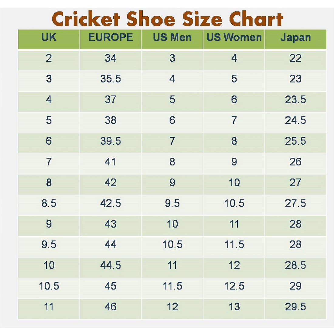 Free Printable Shoe Size Chart