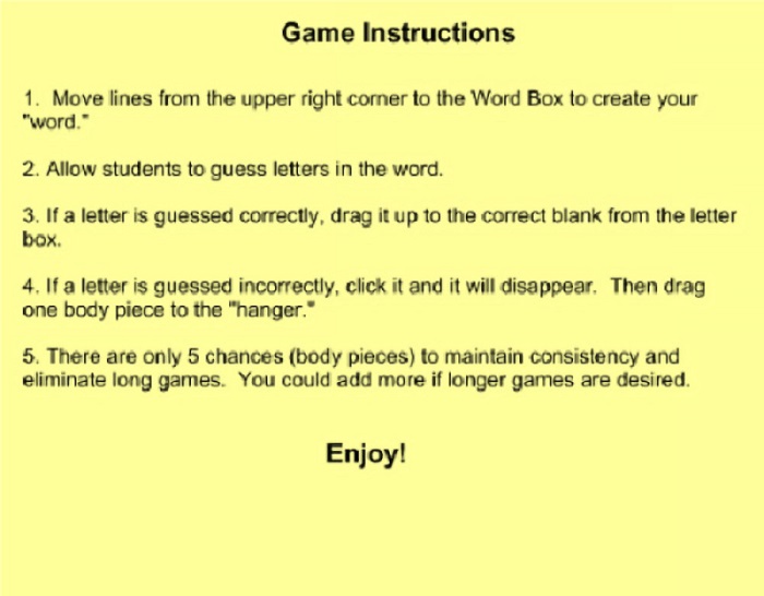 Free Rules For Hangman