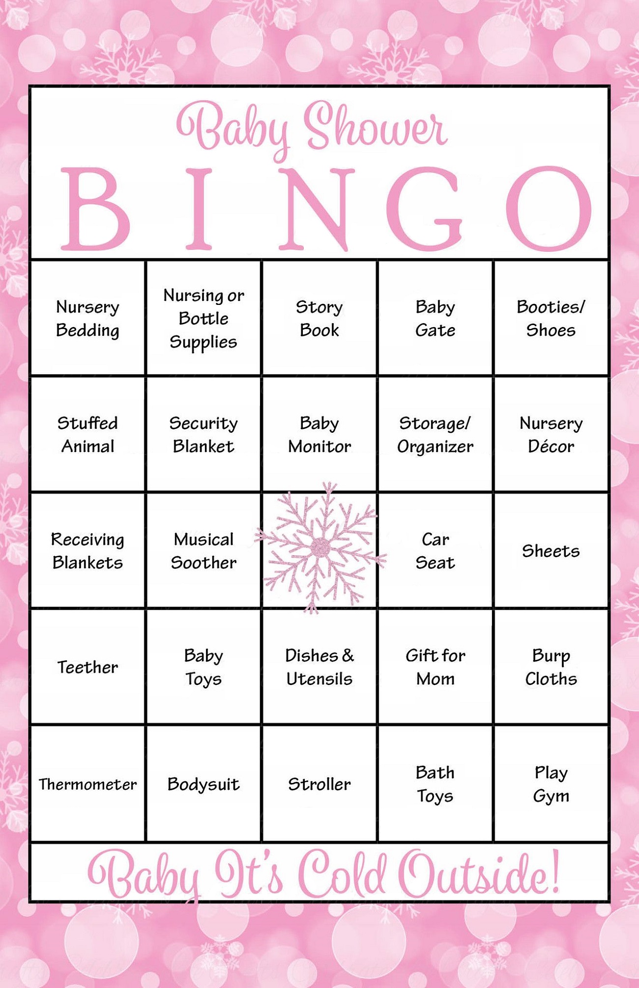 Bingo Baby Shower Games To Print