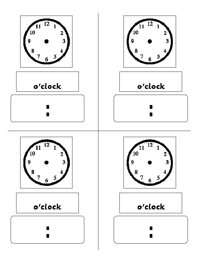 Digital Blank Clock Face Worksheet