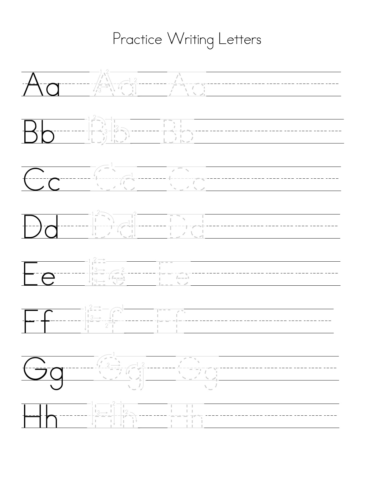 Practice Alphabet Tracing Printables