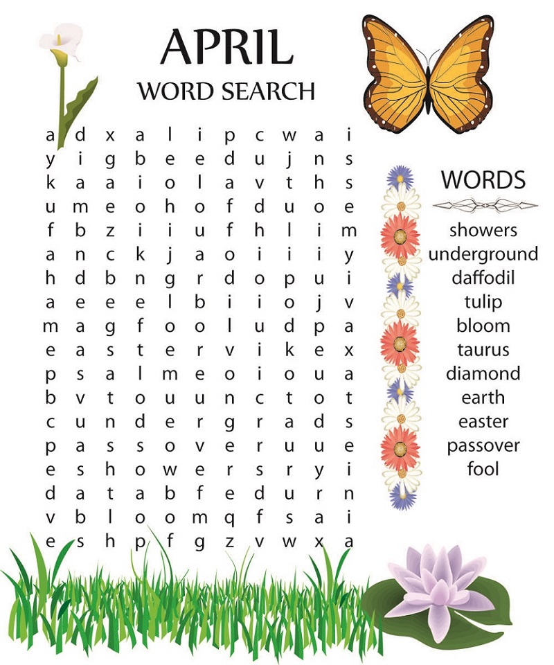 Free April Word Search