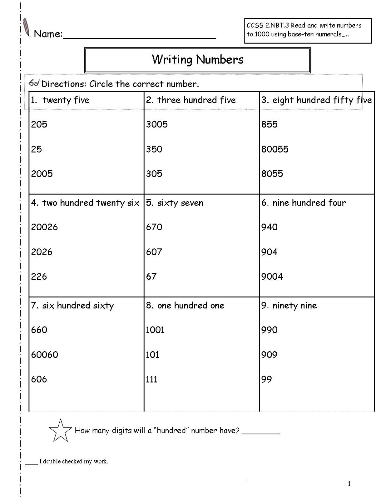 Number for 4 Year Old Worksheets