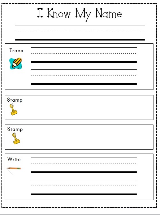 Write and Traceable Names Worksheets