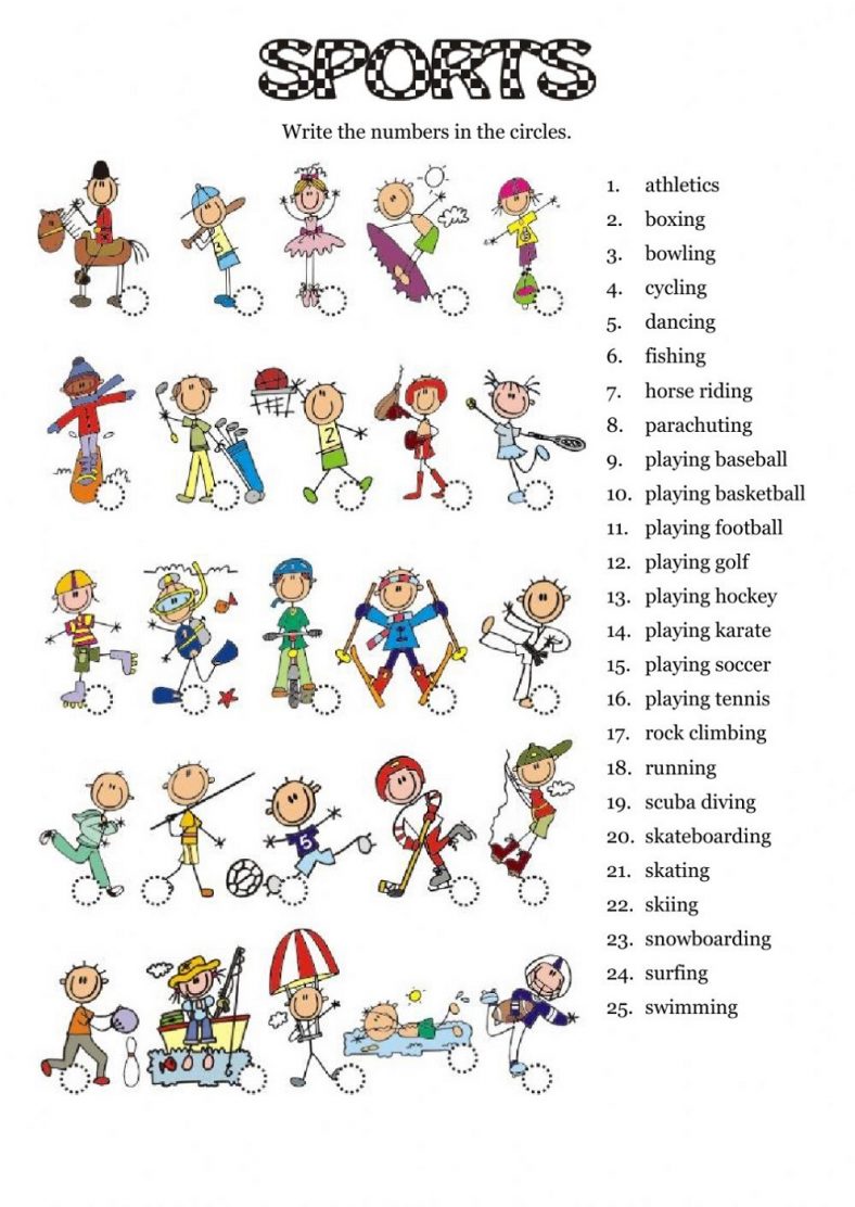 Fun Sports Worksheets For Kids