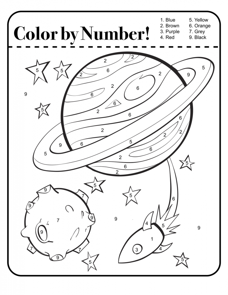 Outer Space Worksheets For Kids Coloring