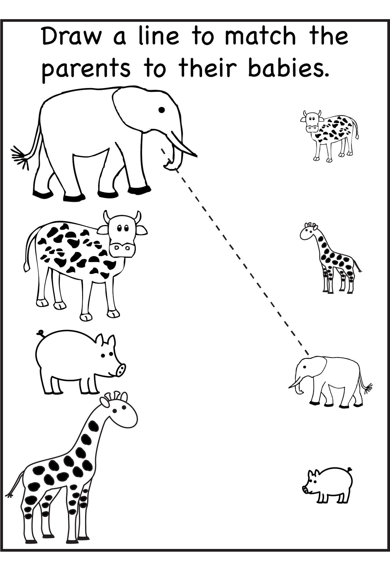 Activity Sheet for Kids Draw a Line