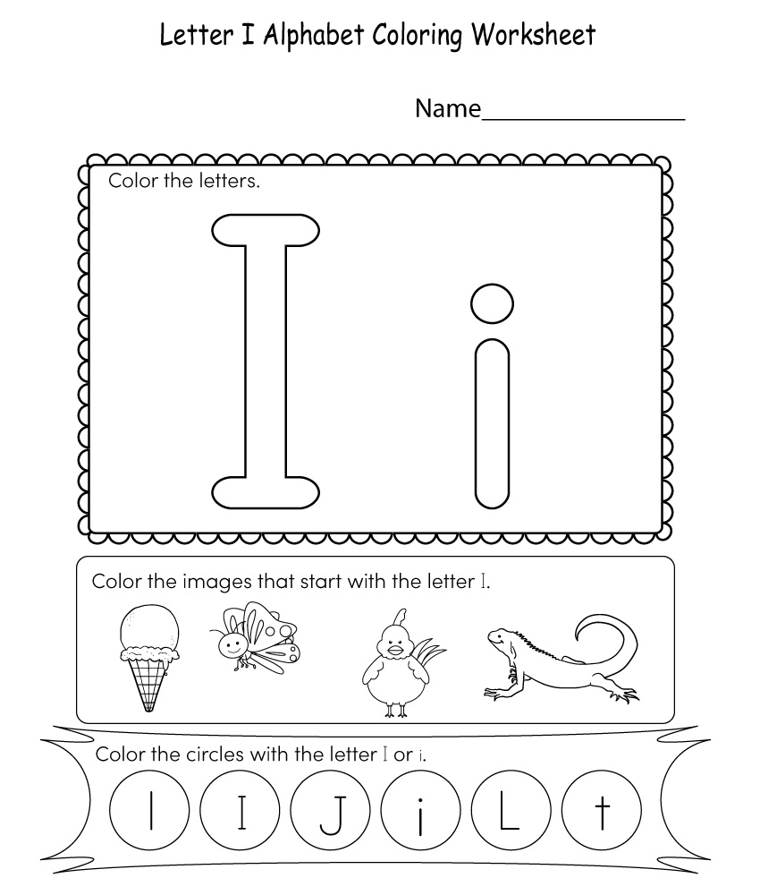 Printable Letter I Worksheets for Preschool | 101 Activity