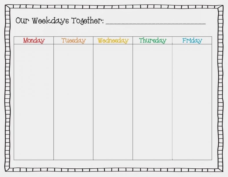 days of the week activity calendar