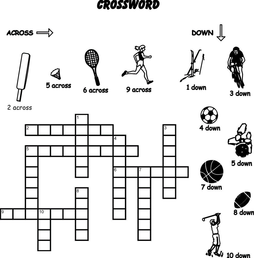 easy sports crossword puzzles for kids