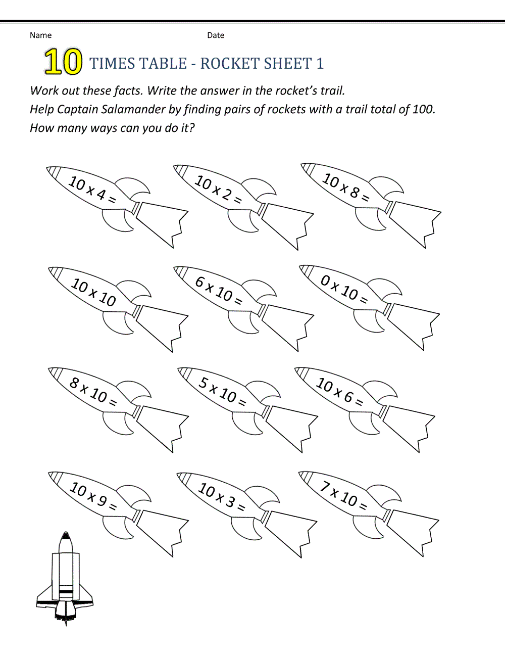 multiples of 10 worksheet fun