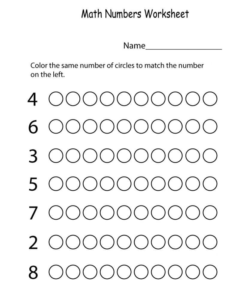Math Pre K Worksheets Numbers Printable | 101 Activity