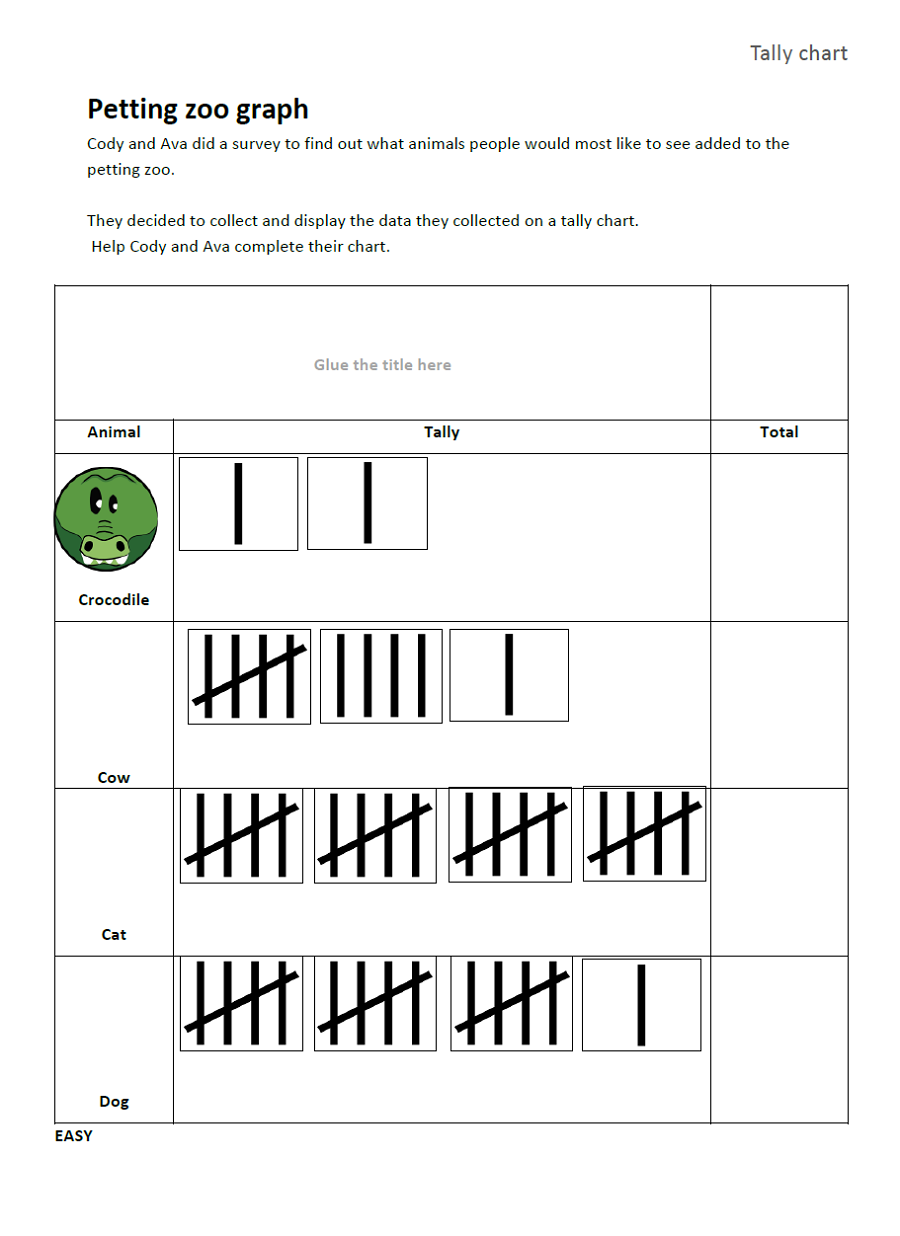 tally charts worksheets printable