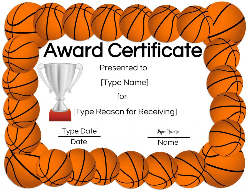 Free Basketball Certificate Templates