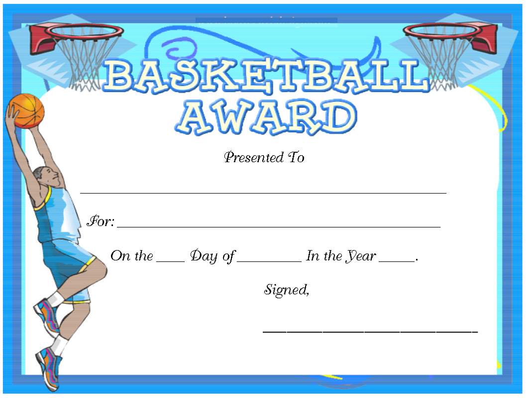 free basketball certificates template