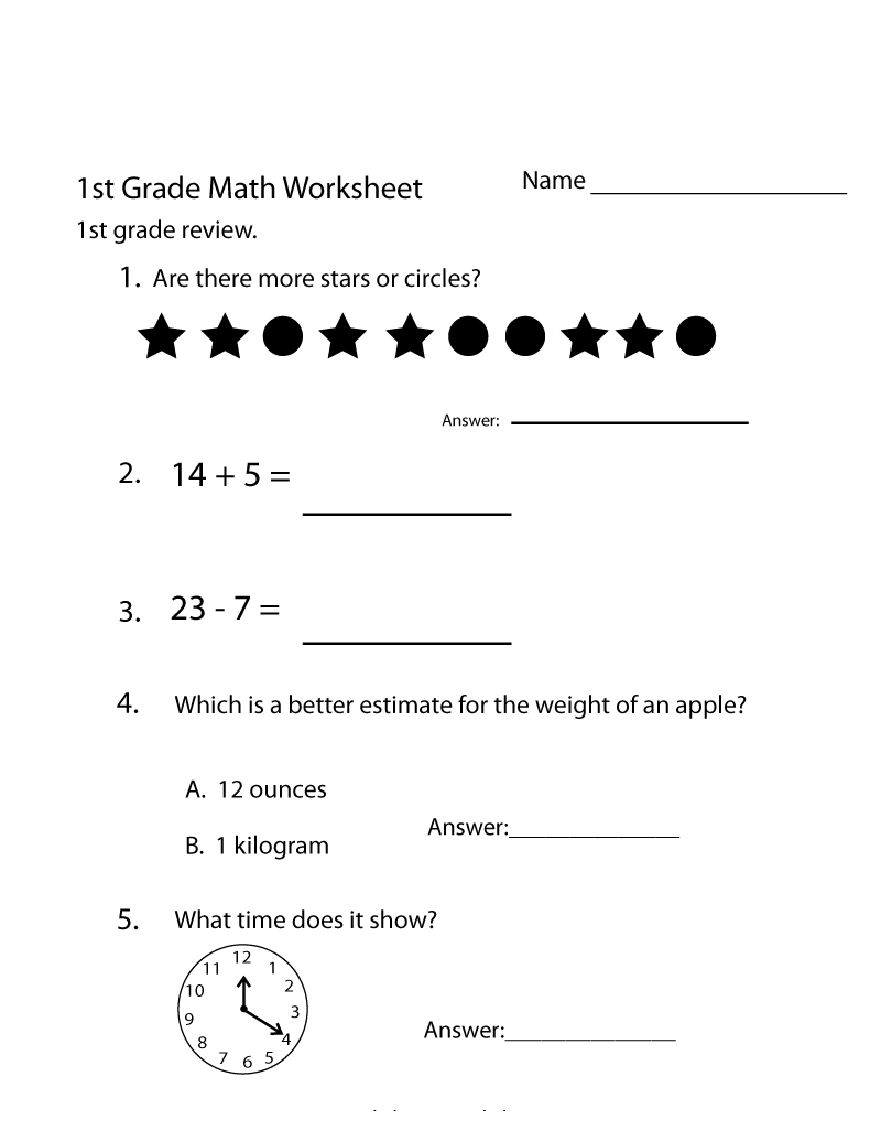 easy math quiz worksheet