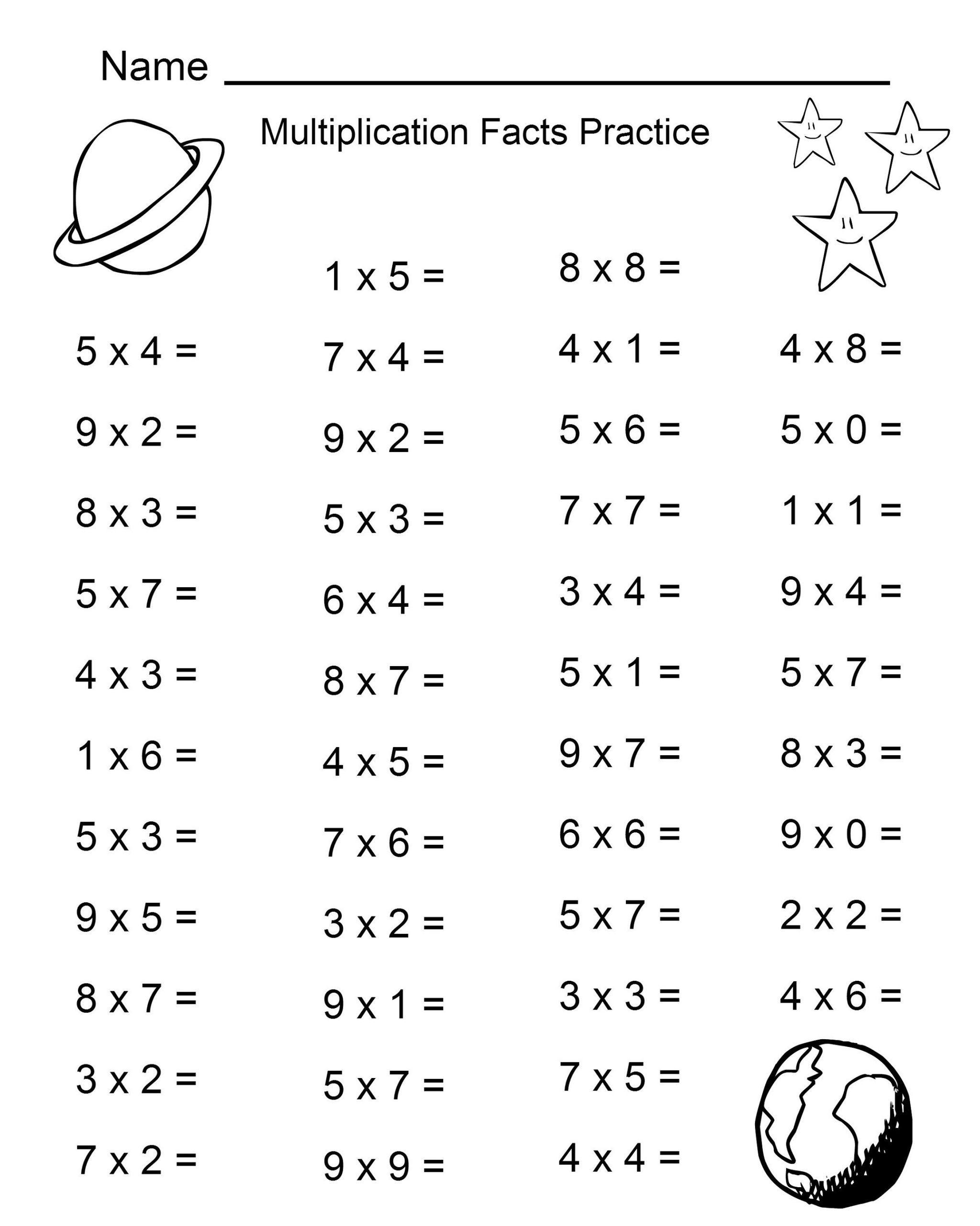 fourth grade free math practice sheets