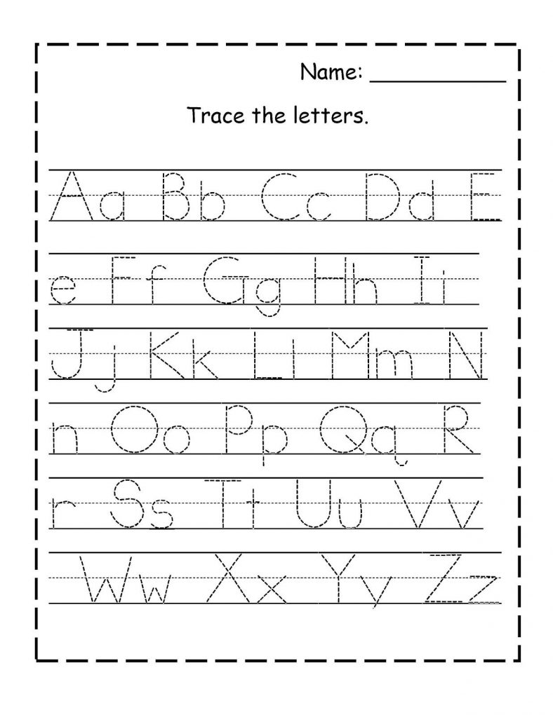 traceable alphabet worksheets a-z for kindergarten