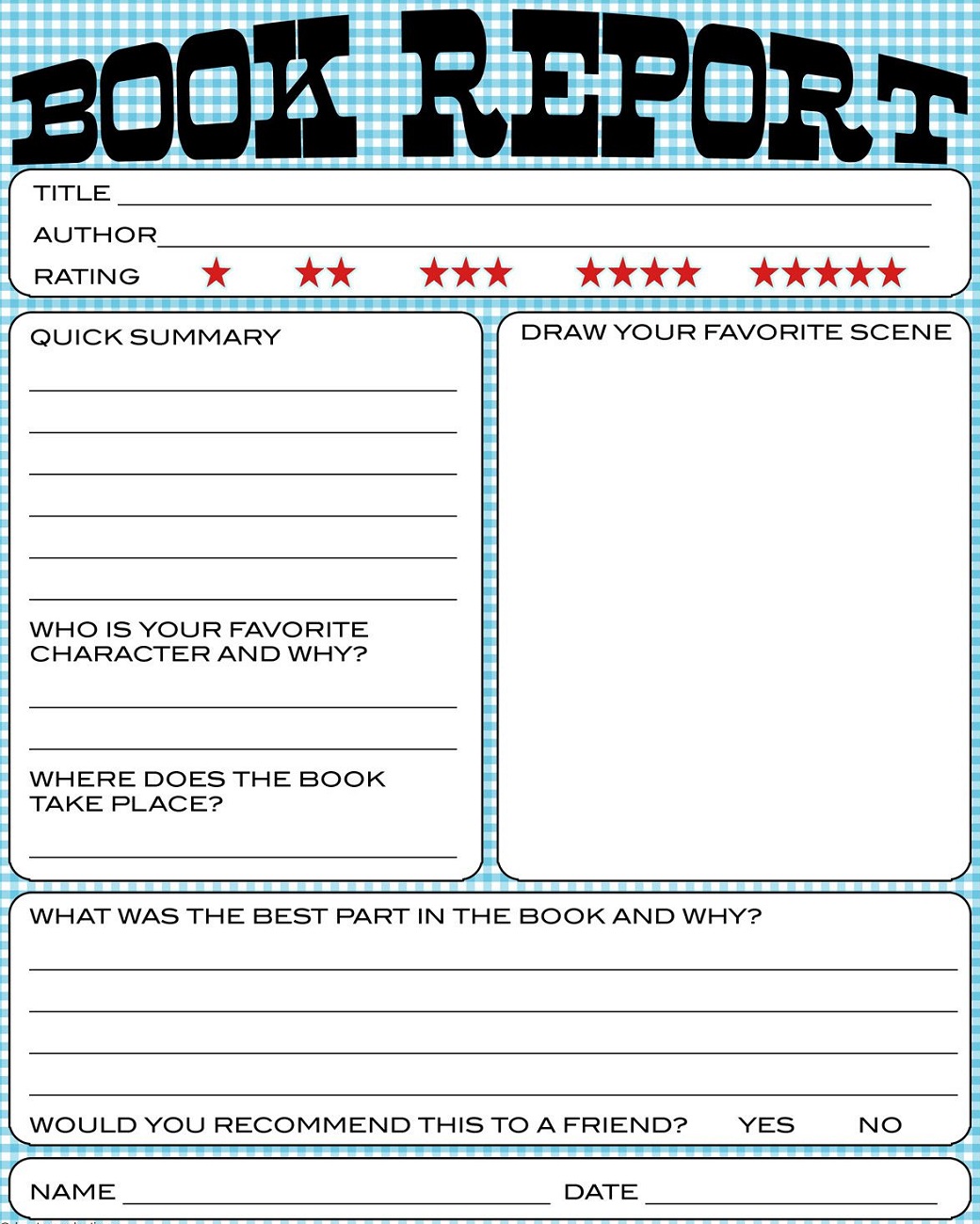 report free printable children's book template