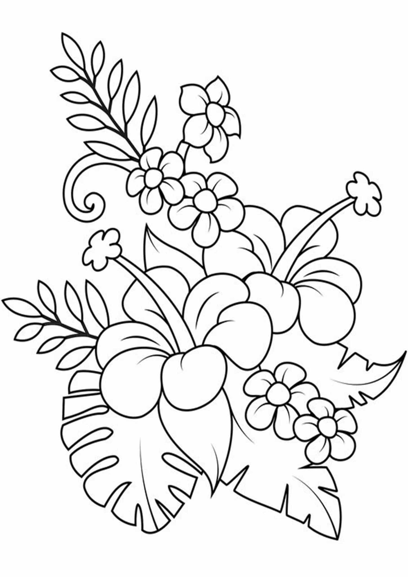 Easy Free Printable Flower Coloring Pages