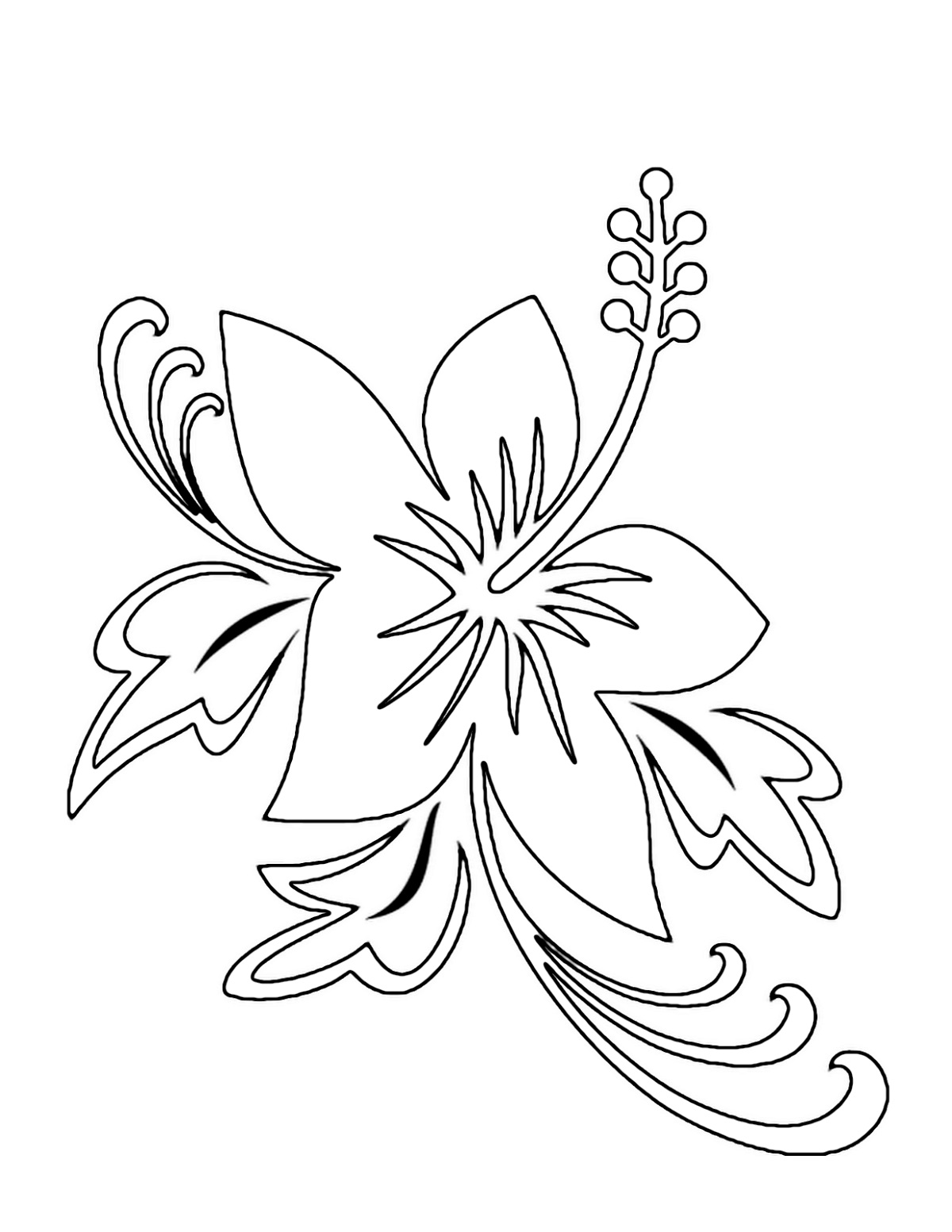 Free Printable Flower Coloring Pages Tropical
