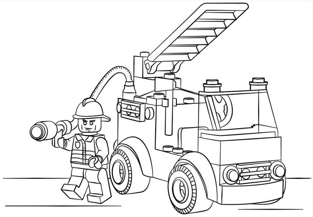 Lego Fire Truck Coloring