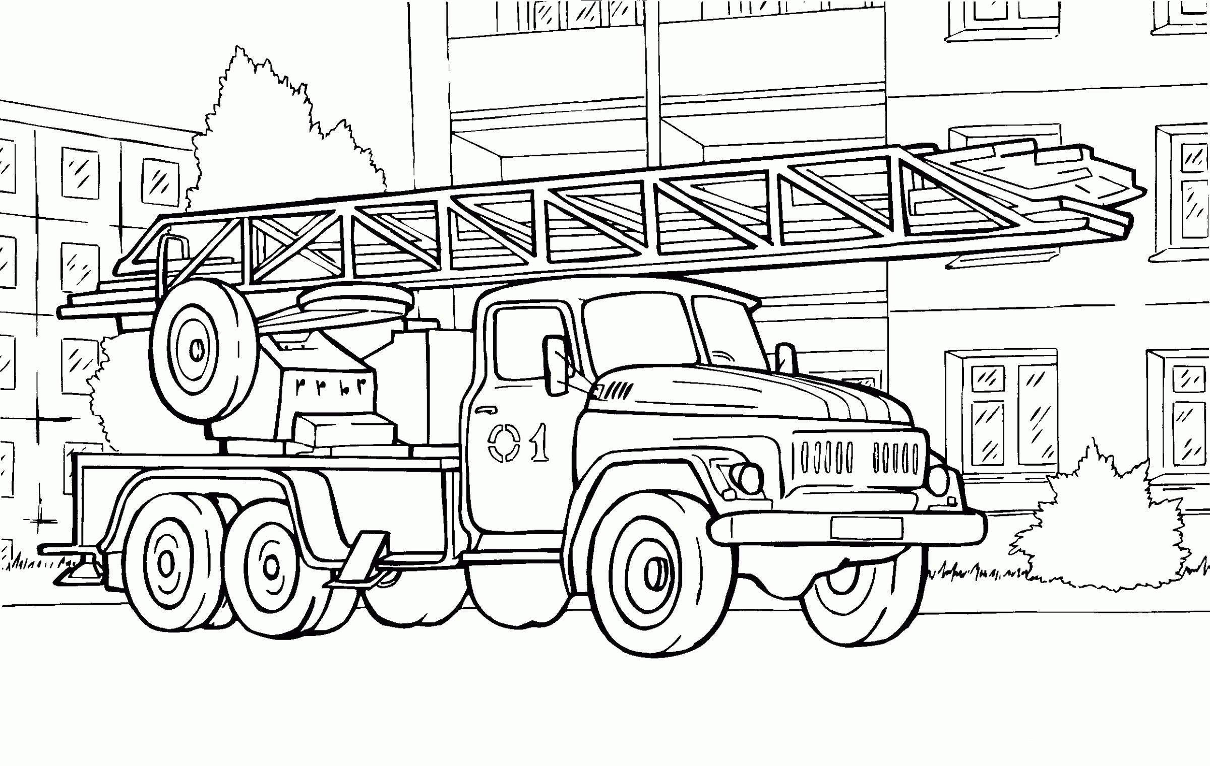 Printable Fire Truck Coloring