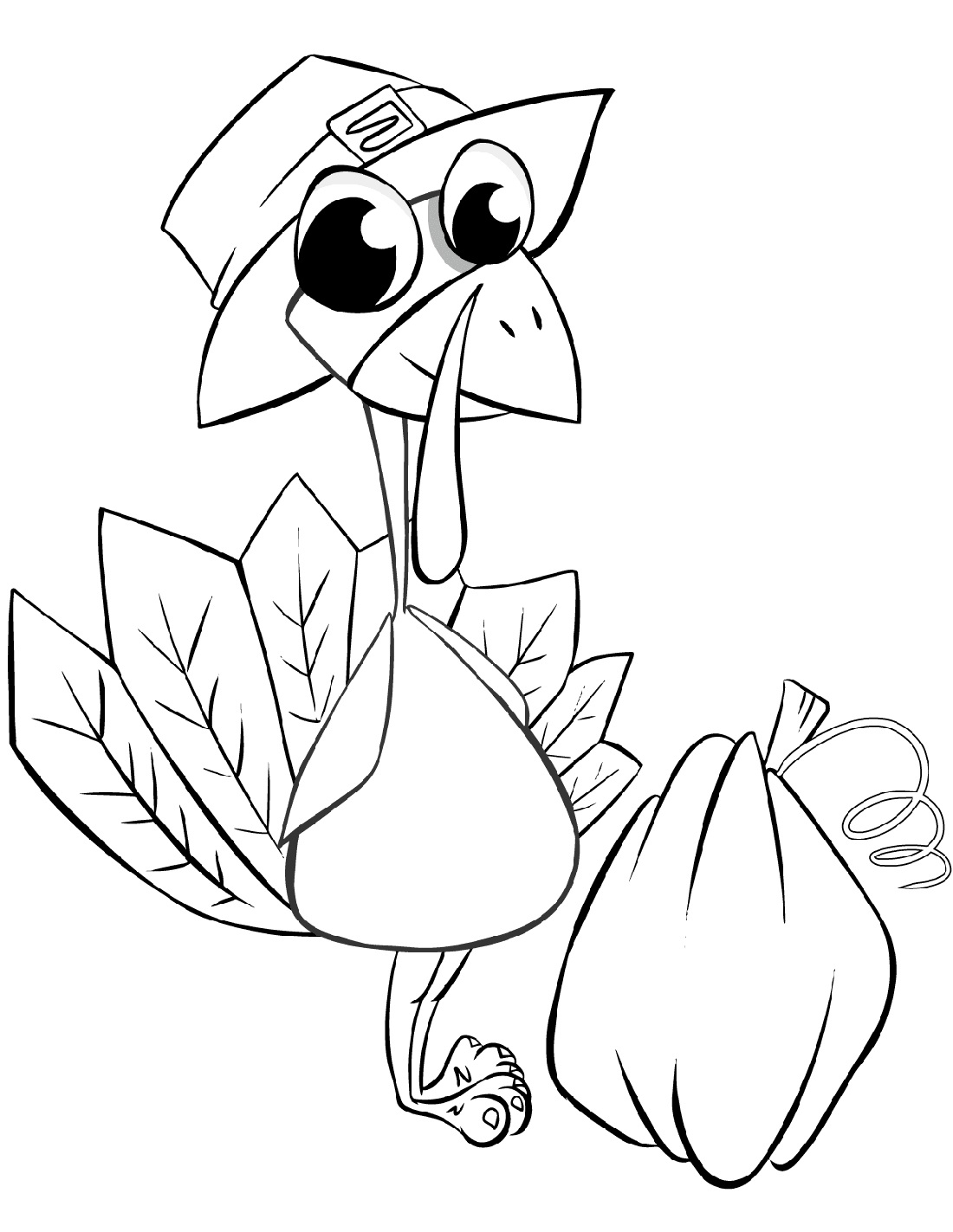 Cute Thanksgiving Coloring Pages Cartoon